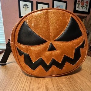 Love Pain And Stitches LPS Jack O Lantern Pumpkin Orange Glitter Bag OG Original